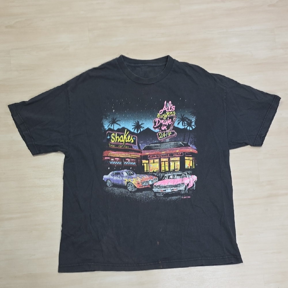 J.Galt Black Al's Burgers Drive In Graphic Short Sleeve Shirt Galt Size XL